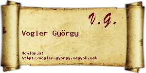 Vogler György névjegykártya