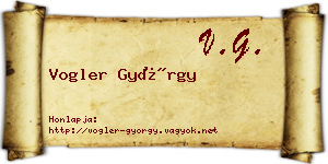 Vogler György névjegykártya